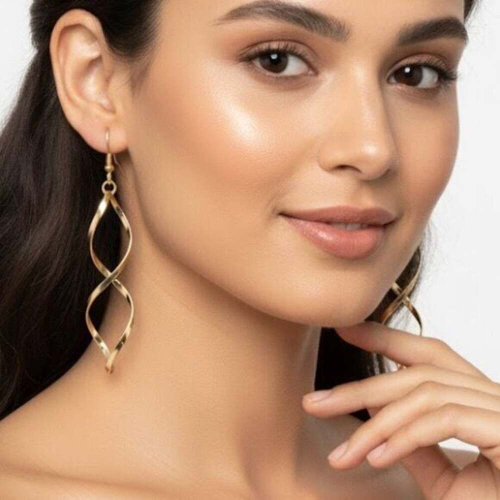 Long Modern Dangle Drop Earrings Gold-Womens Jewelry